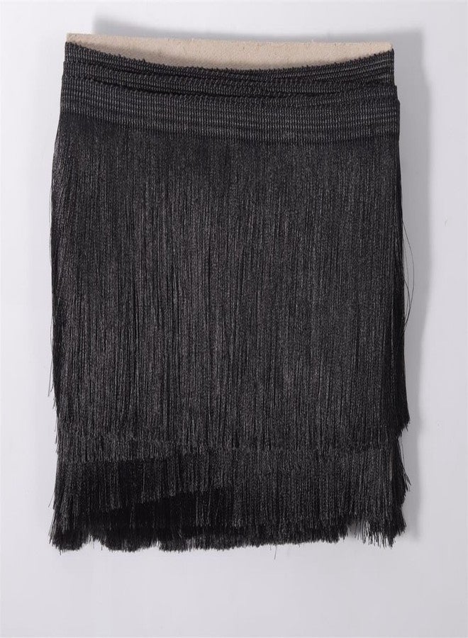 Anida Fringe Trim Lace Polyerter Fibre Tassel 6Inch Wide 9 Meter Packing Long for Clothes Accessories Latin Wedding Dress DIY Lamp Shade Decoration (Black) - Image 3
